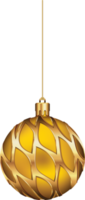 jul boll ornament hängande på guld tråd png