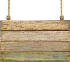 old wood sign banner with rope png