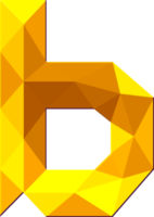 Alphabet gold color polygon font style png