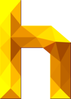 Alphabet gold color polygon font style png