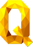 estilo de fonte de polígono de cor de ouro do alfabeto png