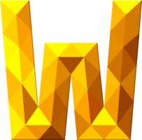 estilo de fuente de polígono de color dorado del alfabeto png