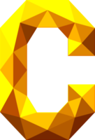 alfabeto oro colore poligono font stile png