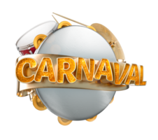 carnaval tekst 3d geven festa tamboerijn Brazilië png