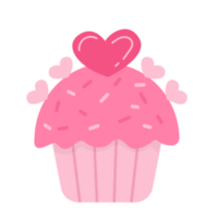 cute cupcakes with cream icing hearts png