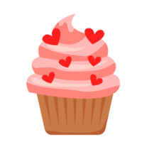 cute cupcakes with cream icing hearts png