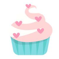 cute cupcakes with cream icing hearts png