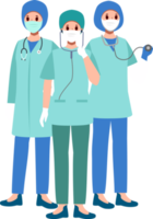 Medical Team . Surgeons with surgical gowns . Cartoon characters . png