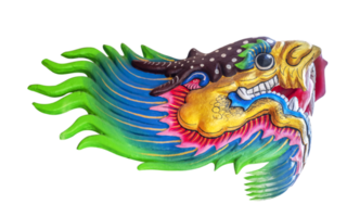 Colorful statue head dragon png