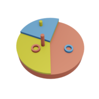 3d paj Diagram ikon med transparent bakgrund, perfekt för mall design, ui eller ux och Mer. png