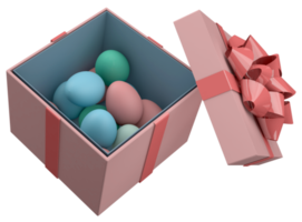 huevos de pascua y caja de regalo png