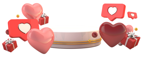 bonne saint valentin avec podium vide 3d png