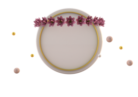 cerchio bandiera con primavera concetto. 3d rendere png