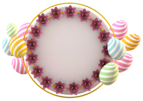 Happy easter day with 3d empty round png