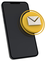 3d email with smartphone png