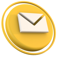 Icono de mensaje 3d un concepto de correo electrónico moderno sobre fondo aislado png