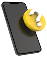 3d ikon fråga och smartphone png