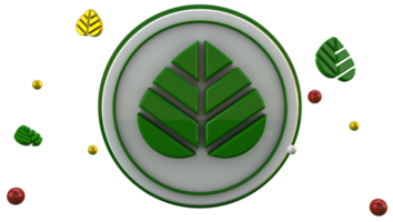3d leaf  icon an ecological concept