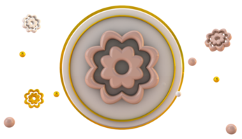 Beautiful flower icon 3d spring floral concept