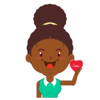 afro woman playful valentine cartoon cute png