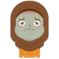 muslim girl pandemic face cartoon cute png