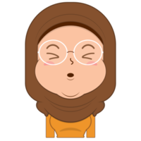 muslim girl whistling face cartoon cute png