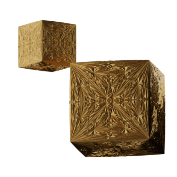 hoog resolutie en detail van abstract functioneel gouden achtergrond kunst met luxe fractaal, 3d weergave. voor creatief ontwerp, sociaal media, Promotie, Bedrijfsmiddel enz png