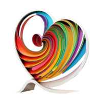 Colorful splash love heart design png