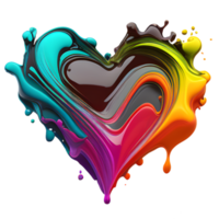 diseño colorido del corazón del amor del chapoteo png