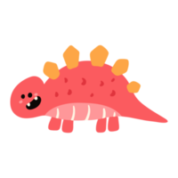 dinosaure rose dans un personnage mignon png