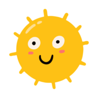 yellow sun in cute for kids png