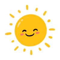 sol amarillo en ilustración simple png