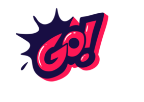 go sticker text effect png