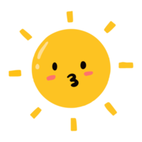 geel zon in schattig voor kinderen png