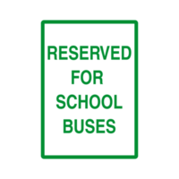 Reserved For School Buses Road Sign on Transparent Background png