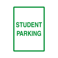 Student Parking Sign on Transparent Background png