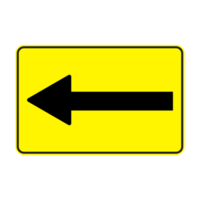 Yellow Directional Arrow Sign on Transparent Background png