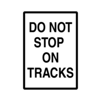 Do not Stop on Tracks Traffic warning Sign on Transparent Background png