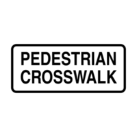 Pedestrian Crosswalk Road Sign on Transparent Background png
