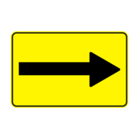 Yellow Directional Arrow Sign on Transparent Background png