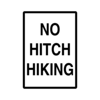 No Hitch Hiking Traffic Sign on Transparent Background png