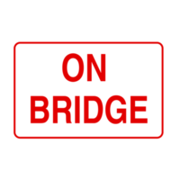 On Bridge Traffic Warning Sign on Transparent Background png