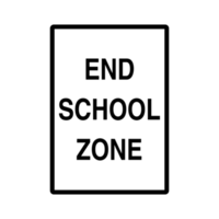 panneau de signalisation de fin de zone scolaire sur fond transparent png