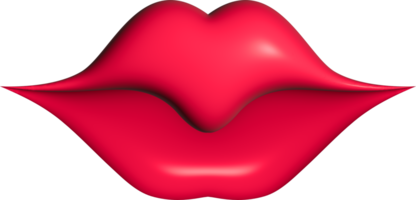 3d red lips png