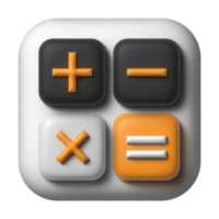 calculadora, aplicación, icono, 3d png