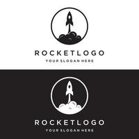 Creative and modern rocket design logo,starship launch template. vector