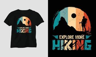 Climbing t-shirt design concept. Designed with Mountain, Silhouette, trees, and vintage style. vector