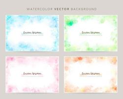 vector card design with watercolor abstract brush decoration set