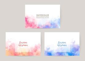 colorful watercolor vector background set. card for invitation, wedding, greetings