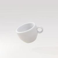3d white cup. Vector illustration.